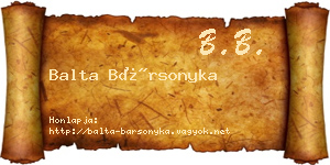Balta Bársonyka névjegykártya